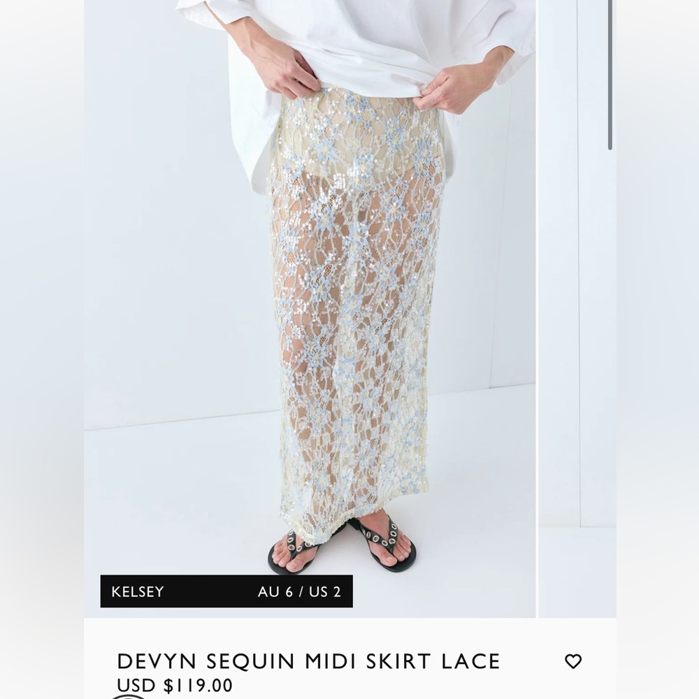 Sequin midi skirt size 2 US Aus 6